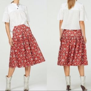 Stevie May Rosella Midi Skirt Samara Floral prairie print Size Small New $240